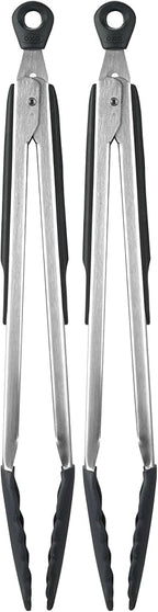 OXO Good Grips 12-Inch Tongs with Silicone Head,(Pack of 2)
