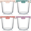 [UPGRADED LID] 6 Sets 3 Cup/24oz Borosilicate Glass Meal Prep Containers with Lids, Food Storage Bowl Jars for Soup Leftover Meal Lunch Oats Fruit Deli Salads - Microwave, Oven, Freezer Safe -BPA Free