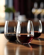 LUXU Stemless Wine Glasses(Set of 4)-20 oz,Crystal Wine Cups for Red or White Wine,Large Water Juice Glasses,No Stem Glass Beverage Cups,Clear Drinking Tumblers for Any Occasion