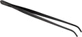 O'Creme Stainless Steel Precision Kitchen Tweezer Tongs with Serrated Tips for Gripping (10" Curved, Black)