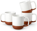 MALACASA Ceramic Coffee Mugs Set of 4, 11oz Coffee Cups, Modern Farmhouse Mugs for Coffee, Latte, Tea, Hot Chocolate, Cappuccino, Milk, Microwave & Dishwasher Safe, Khaki White, Series TARA