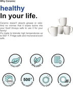 LE TAUCI Coffee Mugs 16 oz,Ceramic Mug Set, Embossment Cups for Latte, Hot Tea, Cappuccino, Mocha, Cocoa, Dishwasher Safe, Suit For Housewarming Wedding- 3.8 inch, Set of 4, Arctic White
