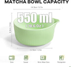 Ceremony Matcha Kit with Bamboo Scoop, Whisk, Holder, Sifter, Chawan Ceramic Bowl with Spout, 5 Pcs Green Japanese Matcha Whisk Set - High End Matcha Tea Set Gift for Matcha Lovers and Starters