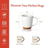 Sweese Porcelain Coffee Mugs Set of 4-16 Ounce -Microwavable, Coffee Cups for Latte, Hot Tea, Cappuccino, Mocha, Cocoa with Big Handle, Urban Neutrals