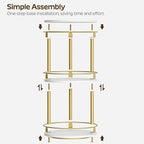3-Tier Lazy Susan, Rotating Spice Rack, Spinning Organizer, Industrial Turntable Spice Rack for Cabinet, Kitchen Countertop, Pantry, White and Gold SR23DW
