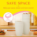 Homienly Wheat Straw Cups 12oz Unbreakable & Easy to Clean Cups Reusable Outdoor Drinking Cups for Travel,Camping,Picnic, Refrigerator and Dishwasher Safe Stackable Water Tumblers- White