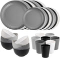 Supernal 32pcs Wheat Straw Dinnerware Sets,Plates and Bowls Sets,Reusable Plastic Plate,Microwave Dishwasher Safe,Plastic Dinnerware Set,Four Color Set 16pcs Plates,8pcs Bowls,8pcs Cups