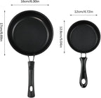 Flylin 2 PCS Skillet Set, Portable Mini Frying Pan with Marble Coating Non-Stick and Heat Resistant Handle, Skillet Deeper Skillet Pan for home Frying Saute Cooking Pizza Omelette Steak (12cm+16cm)