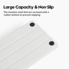 Razborci 2 Pack Fast Drying Water Absorbing Diatomite Stone Mat Tray for Kitchen & Bathroom Counter - Instant Dry Sink Caddy Organizer - Vanity Holder for Soap and Sponge – White 10" x 4"