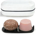 AIMAIAIMAI Shampoo Bar Holder Travel Case for Two Bars – Compatible with Kitsch Solid Shampoo & Conditioner Bars, Large Soap Container for Bathroom or Travel (1 Pack, White Style A-Large)