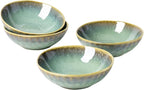 Henten Home Ceramic Soup Bowl Set, 25 oz Cereal Bowls Set of 4, Porcelain Salad Bowls Set, Stoneware Serving Bowls for Kitchen, Microwave& Dishwasher Safe, Reactive Glaze (Green)