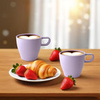 10 oz Coffee Cups Eco-Friendly, Shatter-Resistant Mug with Hanging Ears | Thickened Porcelain-Like Material | Suitable for Both Commercial and Home use(6-pack) (Purple)