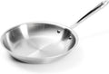 All-Clad D5 5-Ply Brushed Stainless Steel Fry Pan 10 Inch Induction Oven Broiler Safe 600F Pots and Pans, Cookware Silver