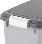 IRIS USA Dog Food Storage Container, 30 lbs & 11 lbs Combo, Cat Food Storage Container, Dog Treat Container, Airtight, Stackable, 2-Cup Scoop, Wheels, Easy Mobility, Gray