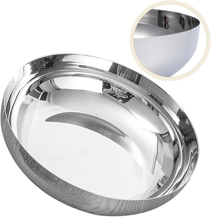 CALLARON 75oz Stainless Steel Mixing Bowls - 9.4 inch Large Metal Serving Bowl, Non-Slip Silver Decorative Bowl for Salad, Pasta, Soup, Fruit, Dishwasher Safe