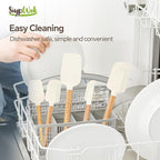 Silicone Spatula Set, Food Grade Rubber Spatula-4 Piece Nonstick Rubber Spatulas, Spoonula, Jar Scraper for Cooking, Baking, Mixing, Frosting - Heat Resistant Up to 600°F (5 Pcs Spatula White)