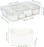 shopwithgreen 2Pcs Divided Serving Tray with Lid and Handle, Portable Snackle Box Snack Containers for Charcuterie, Party, Veggies, Snack, Fruit, Nuts, Candy, Chip, Entertaining, Picnic