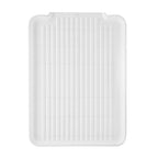 Oggi Dish Drain Board and Drying Rack Tray for Kitchen Counter, Plastic Drainboard with Raised Ridges, 12.75 x 17.25 inches - White