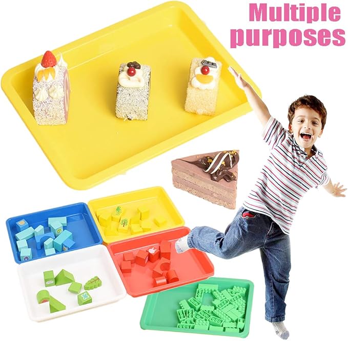 10 Pack Plastic Art Trays for Adult Crafts, Large Multicolor Activity Trays for DIY Projects, Painting, Beading, Jewelry Making, Resin & Workspace Organization