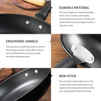 4.7inch Mini Non-Tick Egg Pan, One Egg Frying Pan, Gas/Induction Compatible Small Pan with Handle for Omelet, Pancake & Camping, RV Use(COLOR:Black)
