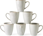MONITO Coffee Mugs Sets, Large Ceramic Coffee Mugs，Modern Coffee Mugs Set with handle for Tea/Latte/Cappuccino/Milk/Cocoa, Funny Tea Cups for Office and Home (4, Light blue)