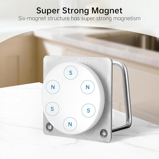Magnetic Sponge Holder for Kitchen Sink,1 Pcs Strong Magnetic Stainless Steel Rack Stand, Kitchen Accessories, Dish Sponge Organizer, Scrubber Caddy, with Extra Magnets and Metal Plates