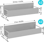 6 Pack Magnetic Spice Storage Rack Organizer for Refrigerator and Oven, Gray Fridge Organizers and Storage