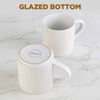 DeeCoo Matte White Coffee Mugs Set of 4, 12 Ounce Mug with Handles, Ceramic Stoneware Catering Coffee Cups, Porcelain Mugs Sets for Coffee, Tea, Hot Cocoa, Milk, Microwave and Dishwasher Safe