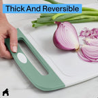 GORILLA GRIP BPA-Free Reversible Kitchen Cutting Board Set of 3, US Designed, Nonporous, Juice Grooves Catch Liquid, Slip Resistant Border, Dishwasher Safe Large Food Chopping Boards, Gray Mint Pink