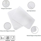 MicoYang Silicone Dish Drying Mat for Multiple Usage,Easy clean,Eco-friendly,Heat-resistant Silicone Mat for Kitchen Counter or Sink,Refrigerator or Drawer Liner White 4XL 32 inches x 18 inches