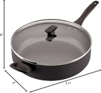 Farberware Dishwasher Safe Nonstick Jumbo Cooker/Saute Pan with Helper Handle - 6 Quart, Black