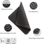 MicoYang Silicone Dish Drying Mat for Multiple Usage,Easy clean,Eco-friendly,Heat-resistant Silicone Mat for Kitchen Counter or Sink,Refrigerator or Drawer liner Coffee M 12 inches x 12 inches