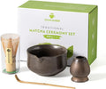 Matcha Set, Japanese Tea Set Includes Matcha Bowl with Spout, Matcha Whisk Holder (chasen), Bamboo Matcha Whisk and Bamboo Scoop, Ceramic Matcha Kit for Tea Lovers