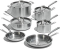 Made In Cookware | 10 Piece Stainless Steel Pot and Pan Set | 5 Ply Clad - Includes Stainless Steel Frying Pans, Saucepans, Saucier and Stock Pot W/Lid | Professional Cookware | Crafted in Italy