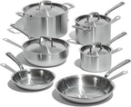 Made In Cookware | 10 Piece Stainless Steel Pot and Pan Set | 5 Ply Clad - Includes Stainless Steel Frying Pans, Saucepans, Saucier and Stock Pot W/Lid | Professional Cookware | Crafted in Italy