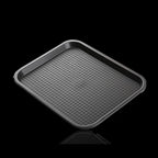 12 Pack Cafeteria Trays, 13 x 10 Inch Plastic Fast Food Serving Trays, Restaurant Black Stackable Serving Platter for Kitchen, Party, Dining