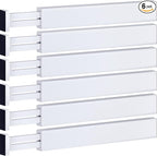 6 Pack Bamboo Drawer Dividers - 17" to 21.5" Expandable Adjustable Drawer Organizer for Kitchen Utensils, Large Drawer Divider, Clothes, Dresser, Bedroom, Bathroom, Desk Drawer Separator Set (White)