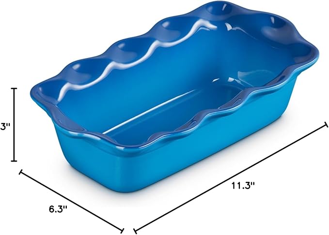 Le Creuset Stoneware Heritage Fluted Loaf Pan, 9", Marseille