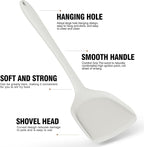 AOTHOD Silicone Cooking Utensils Set - 446°F Heat Resistant Silicone Kitchen Utensils,Spatula,Spoon, Kitchen Utensil Sets Gadgets Tools Set for Nonstick Cookware,Dishwasher Safe Bpa Free (Cream White)