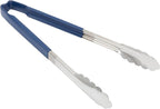 Vollrath 4781230 Jacob's Pride 12-Inch Scalloped Utility Tong (Stainless Steel, Kool-Touch Handle, Blue, NSF)