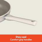 bella 7 Piece Cookware Set with EverGood™ Ceramic Nonstick Coating, Dishwasher Safe Oven Safe, All Stovetops Compatible, Glass Lids with Silicone Rims, Cool Touch Handles, Oatmilk