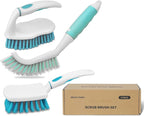 3 Pack Scrub Brush Set, Heavy-Duty Scrub Scrubbing Brushes for Cleaning, Grout Brush with Stiff Bristles Cleaning Brush for Bathroom, Bathtub, Kitchen, Floor, Tub, Tile, Sink