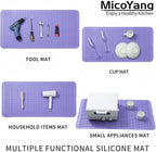 MicoYang Silicone Dish Drying Mat for Multiple Usage,Easy clean,Eco-friendly,Heat-resistant Silicone Mat for Kitchen Counter or Sink,Refrigerator or Drawer Liner Light Purple 5XL 36inches x 18inches