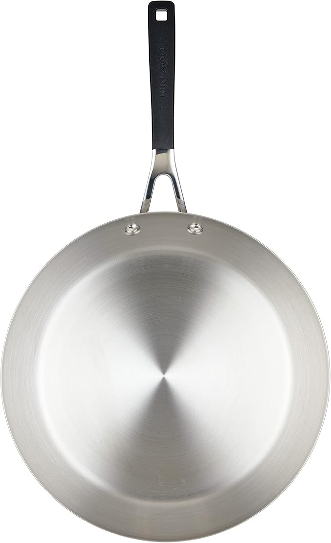 KitchenAid 71025 Stainless Steel Frying Pan/Skillet, 12 Inch - Brushed Stainless Steel