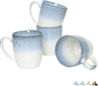Bosmarlin Ceramic Coffee Mug Set of 4, 17 Oz, 4 Colors to Choose, Tea Cups, Dishwasher and Microwave Safe, Reactive Glaze (Blue)