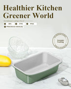 Non-Stick Bread Loaf Pan, 9x5 Inch, Ceramic Coating, Aluminized Steel, Oven Safe to 550°F, Dishwasher Safe - Non-Toxic, PTFE & PFOA Free, Pistachio Green