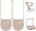 WALLFID 2 Pack Sponge Holder for Kitchen Sink, Adjustable Silicone Suction Cup Sponge Caddy for Sponges, Scrubbers, Soap, Kitchen, Bathroom (Light Brown)
