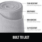 GORILLA GRIP powerGRIP Drawer Shelf and Cabinet Liner, Thick Strong Hold, Non-Adhesive Liners Protect Kitchen Cabinets and Cupboard, Bathroom Drawers, Easy Install, Breathable Mat, 20" x30' Light Gray