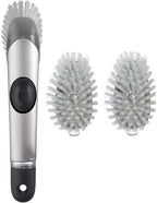 OXO Steel Soap Dispensing Dish Brush with 2 Dish Brush Refills
