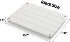 Razborci Stone Dish Drying Mat for Kitchen Counter, Water Absorbing Bathroom Tray Sink Organizer, Diatomaceous Earth Countertop Dish Rack Riser Sponge Holder Soap Dish, Gray Beige, 16" x 12"